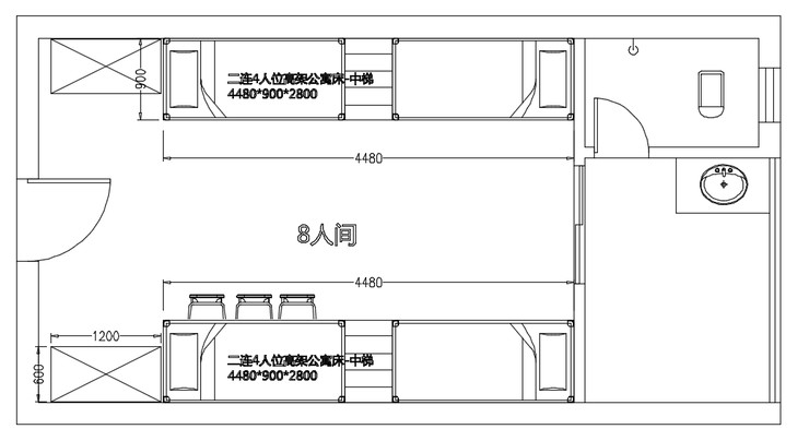 員工宿舍床平面布局圖